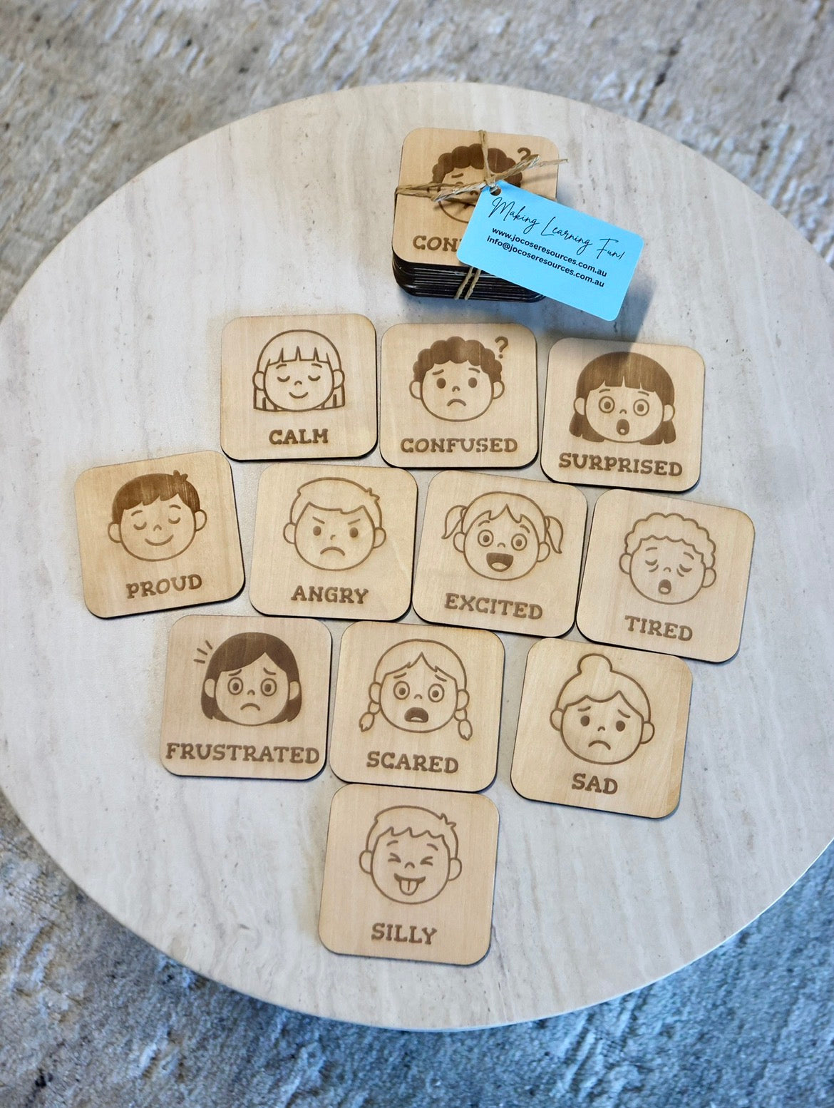 Wooden Emotions Cards – Help Little Ones Name What They Feel