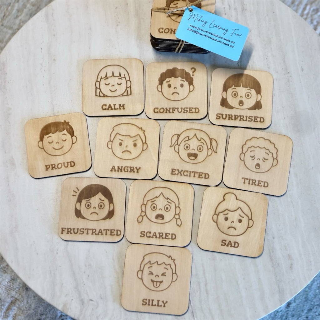 Wooden Emotions Cards – Help Little Ones Name What They Feel