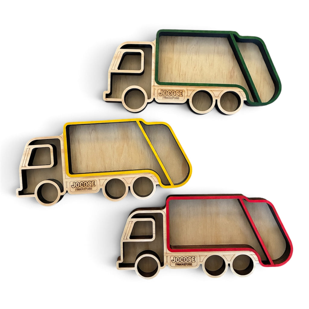 Garbage and Recycling Truck Sensory Trays - Set of 3